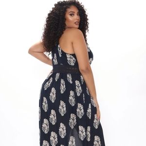 Holy Slit Maxi Dress - Navy Blue